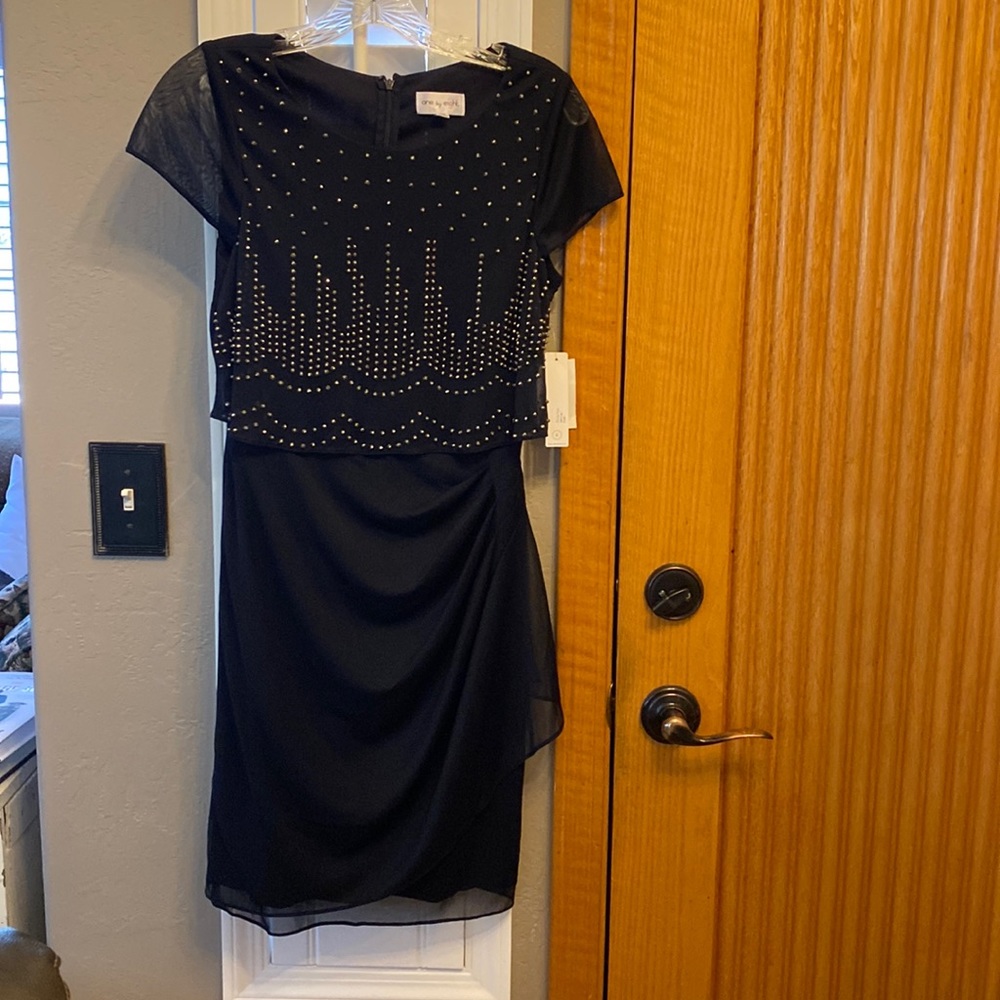 One by Eight NWT dark blue beaded dress